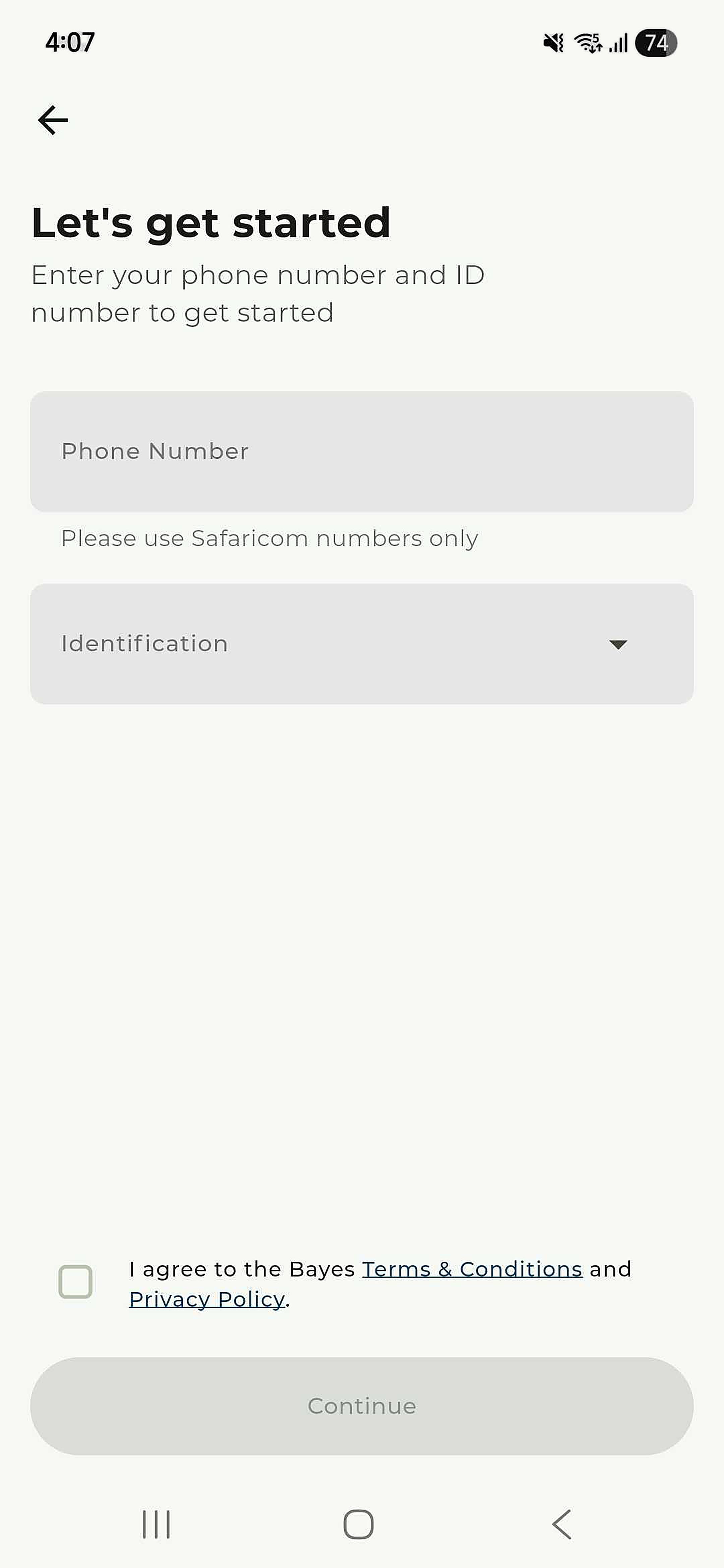 Verify Your Identity screen